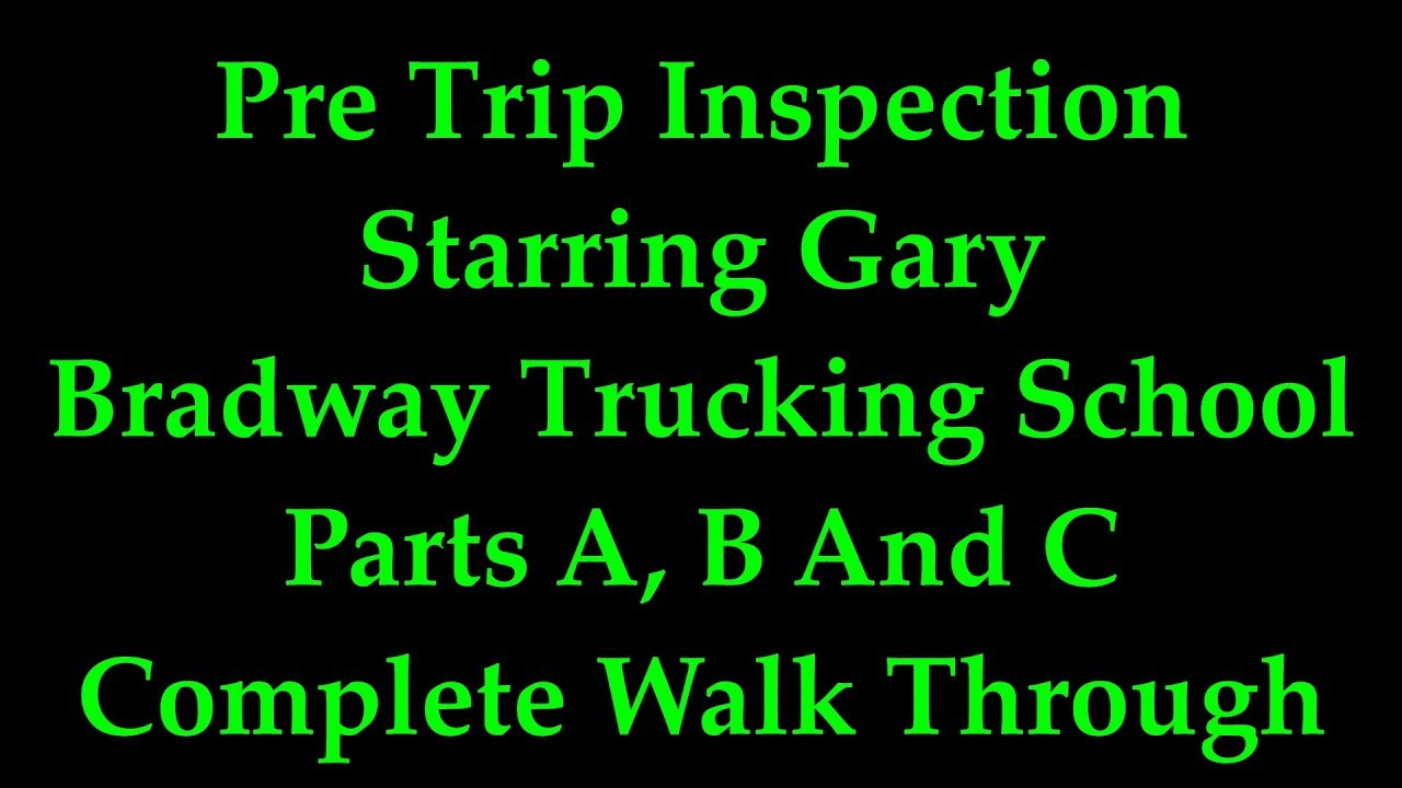 Pre Trip Inspection, NJ CDL A Test, Parts A, B, and C, Complete - YouTube