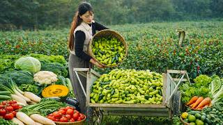 Harvest and Cook: Cabbage, Green Onions, Guava, Tomatoes, Korean Radish, Plant Tree, Raise Livestock