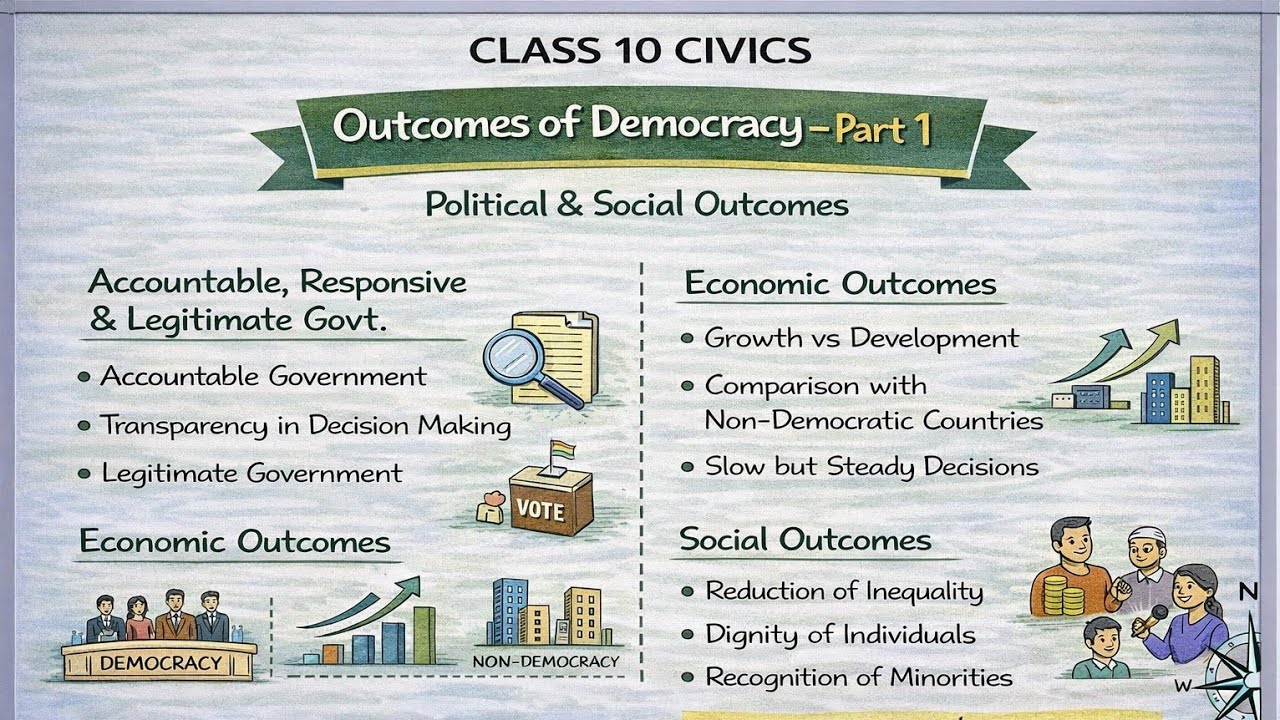Outcomes of Democracy Class 10|Chapter 5 Civics Full Explanation|#democracy #upsc #civics #boardexam