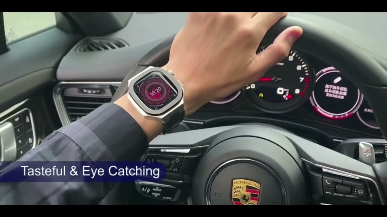 HUALIMEI Design Stainless Steel Watch Case for Apple Watch Series 7 6