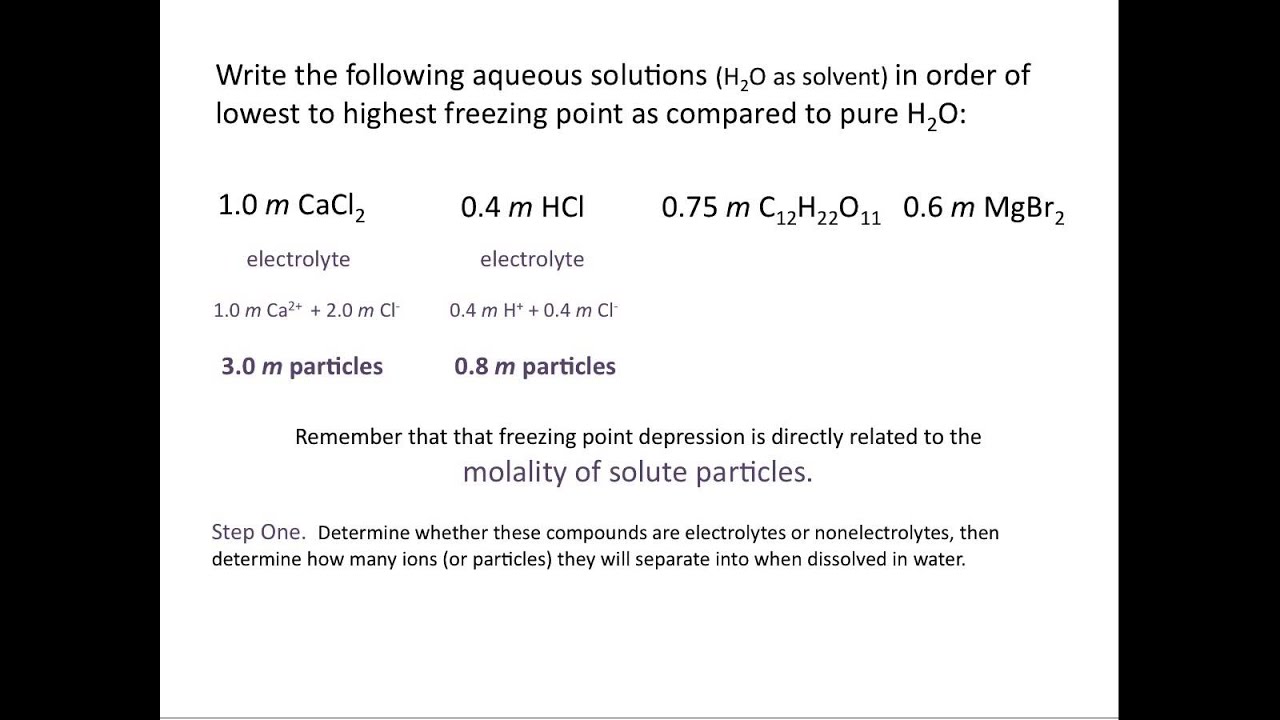 Freezing Point Depression - Chemistry Tutorial