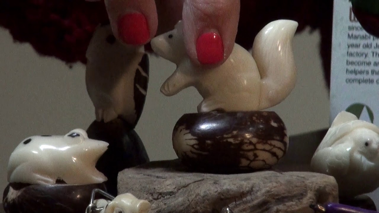 Handcrafted tagua nut figurines