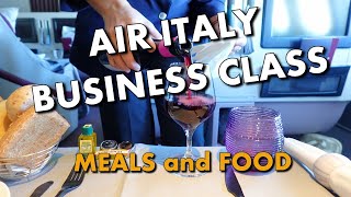 AIR ITALY BUSINESS CLASS FOOD - LAX to MILAN