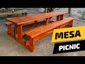 Como hacer MESA de PICNIC de MADERA