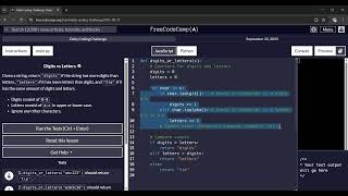 @freecodecamp freeCodeCamp Daily Coding Challenges | 22 sept | Digit vs Letters | Python