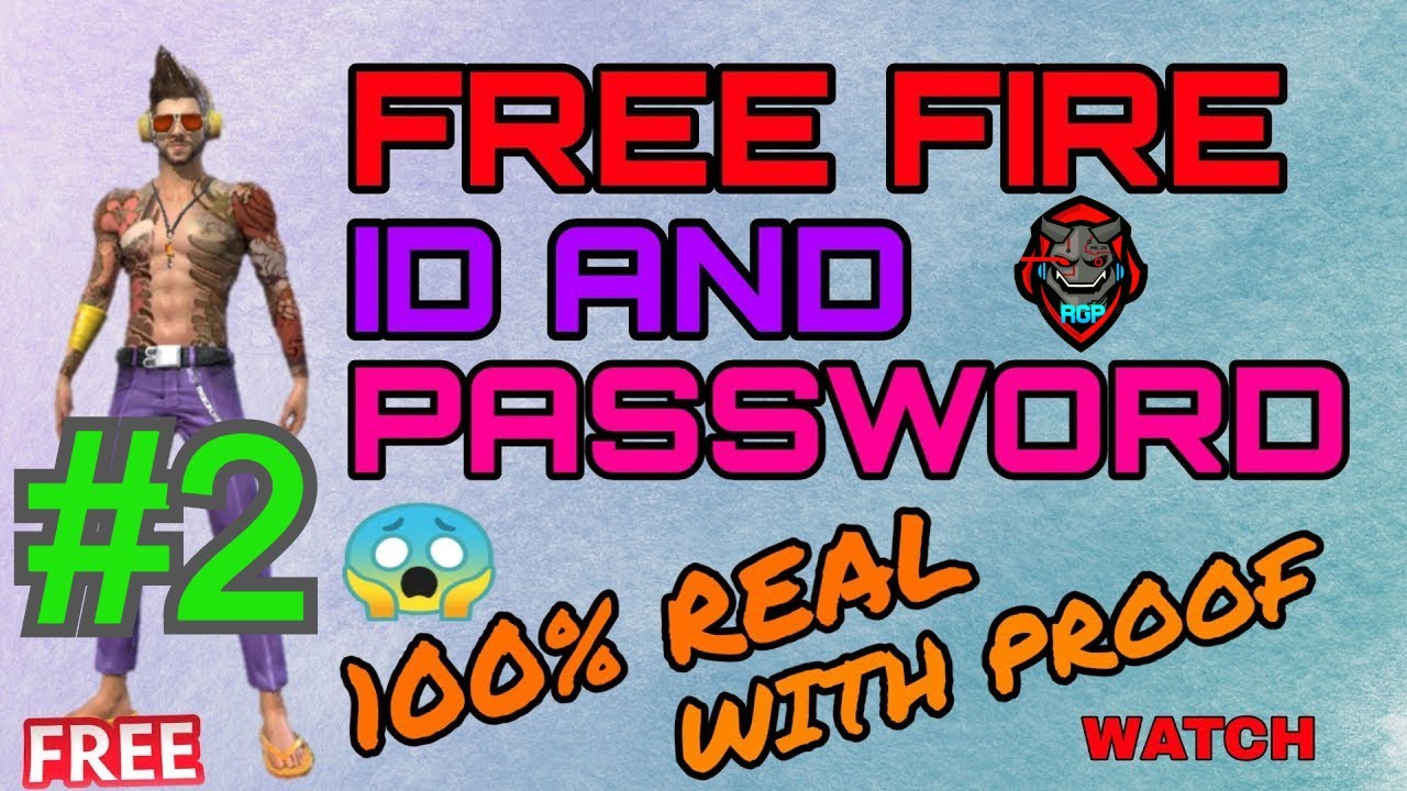 Free fire ID and Password Giveaway RGP id password 2 YouTube