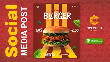 Burger Social Media Poster - Corel Draw