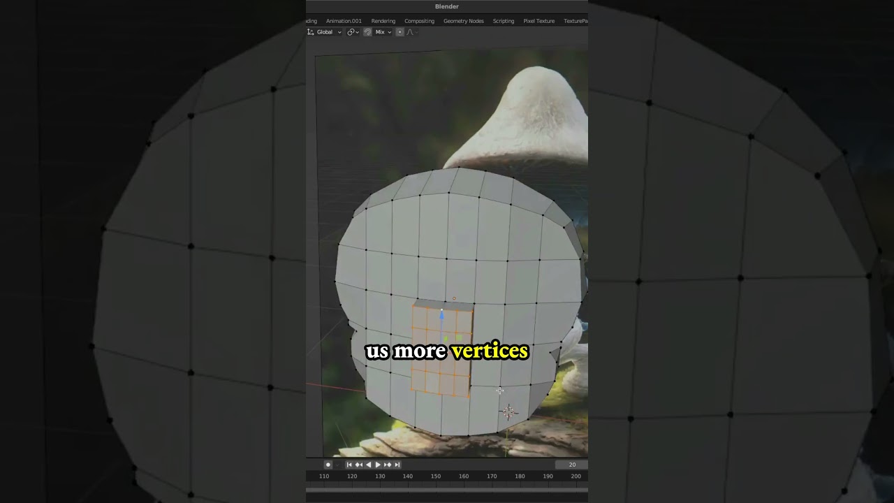 Nose: Select faces. Subdivide for more vertices for Smurf Cat meme - low poly 3d model in Blender