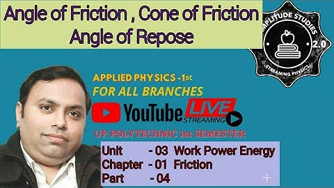 Angle of Friction // Cone of Friction // Angle of Repose // Friction //Part - 04