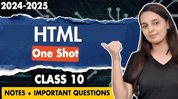 HTML Class 10 One Shot |  Basic HTML Elements Class 10 Computer Applications Code 165 Chapter 2