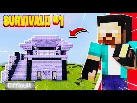 Minecraft PE Survival Series Ep 1 in 1.21 🔥 | Made OP Survival Base ...