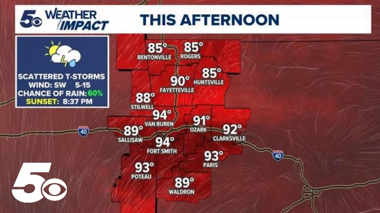 Latest Weather | Chance for scattered thunderstorms - YouTube