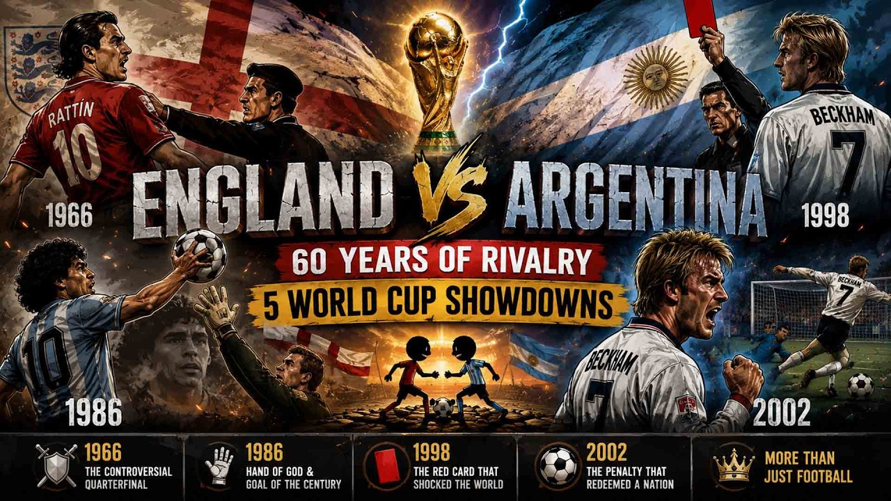 England vs Argentina Rivalry Beyond Football History | Hand of God, Beckham & World Cup Battles - YouTube
