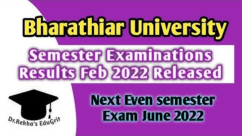 First semester Results Released || Bharathiar University