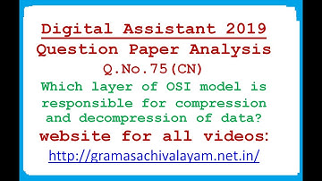 DIGITAL ASSISTANT || QUESTION PAPER ANALYSIS || Q.NO. 75