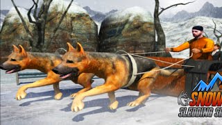 Snow Dog Sledding Transport Games screenshot 2