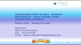 QuickBooks Point of Sale:  Company Preferences:  Sales Orders, Work Orders and Layaways Explained! screenshot 3