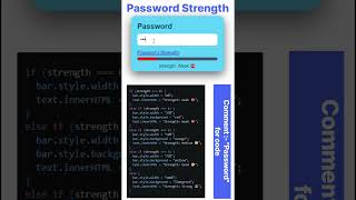 Check Your Password Strength 😳🔐 | HTML CSS JavaScript Project #shorts #coding