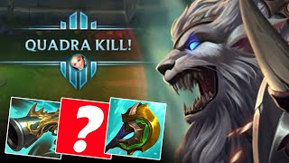 SECRET BUILD RENGAR MAKES HIM OP(QUADRAKILL)