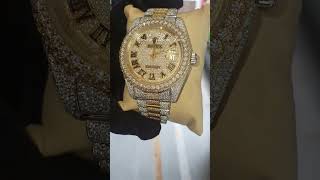 Fully Iced Out lab-grown Diamond Rapper Hip Hop Watch