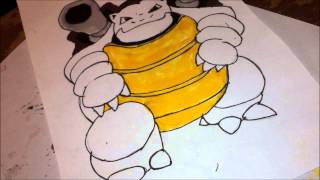 How to Color Blastoise From PokemonWith Prismacolor Markers