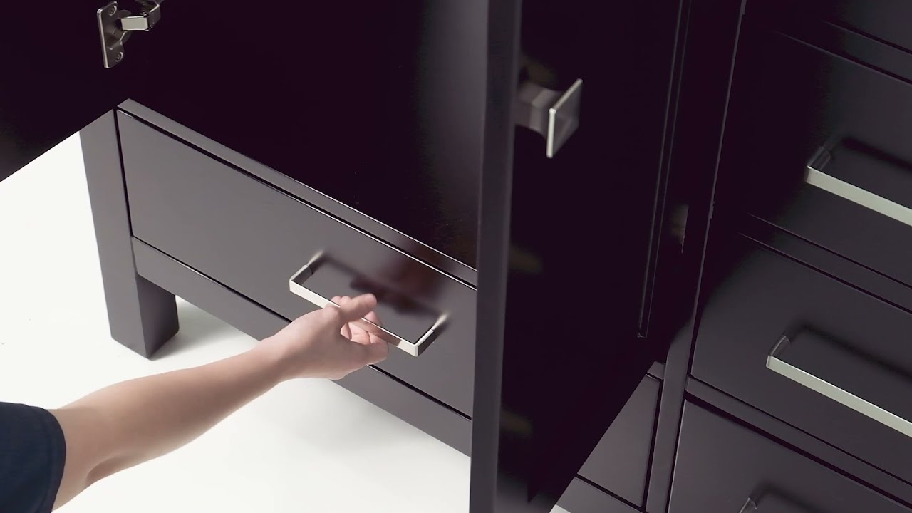 ARIEL Cambridge 61" W - 73" W Double Freestanding Bathroom Vanity by KitchenSource.com