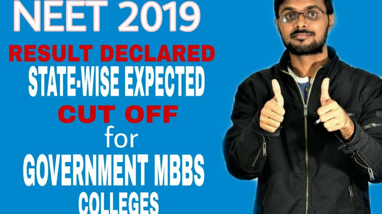 NEET 2019 Cut off for Government Colleges Category Wise | Neet 2019 category Wise cutoff marks