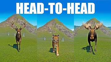 Moose vs Caracal vs Red Deer A Head to Head Speed Race in Planet Zoo