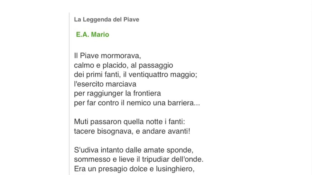 Canzone del Piave per il 25 aprile 2020 - YouTube