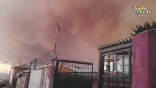 INCENDIO EN RODELILLO VALPARAISO - IMAGENES EXCLUSIVAS PARADERO 11 CERRO BARON