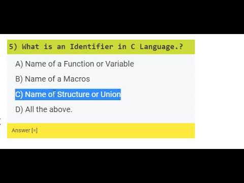 What is an Identifier in C Language  C Programming MCQs and Answer #shortvideo #shots #shorts