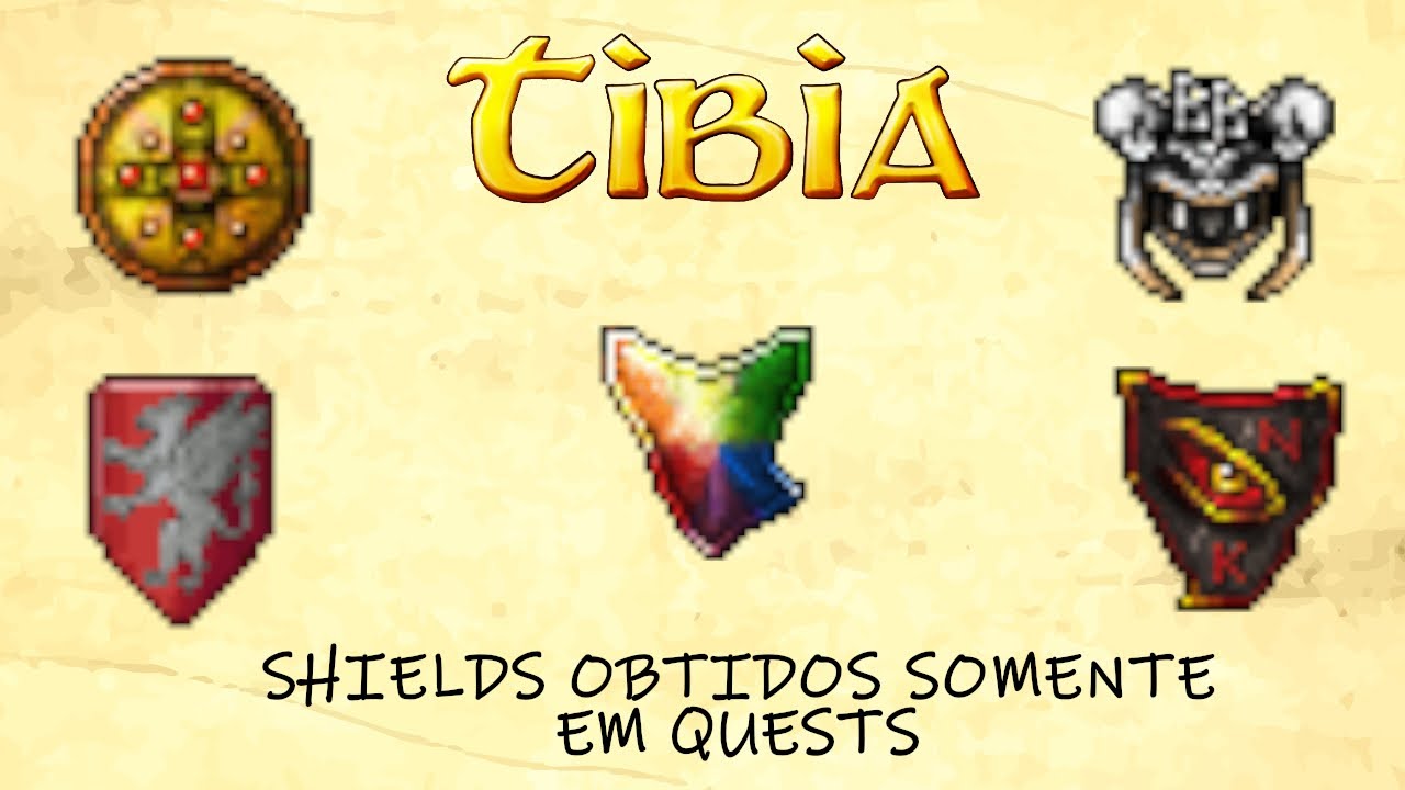 🛡️ SHIELDS LENDÁRIOS do Tibia que SÓ PODEM ser pegos por QUESTS ...