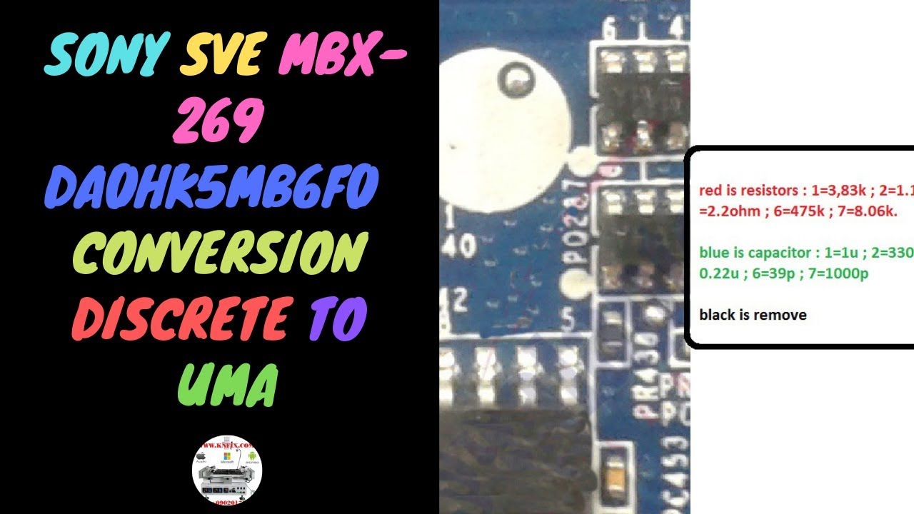 Sony Vaio SVE MBX 269 DA0HK5MB6F0 Conversion Discrete To UMA - YouTube