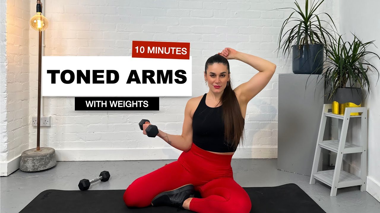 10 MIN - TONED ARMS - With Weights - No Repeat - YouTube