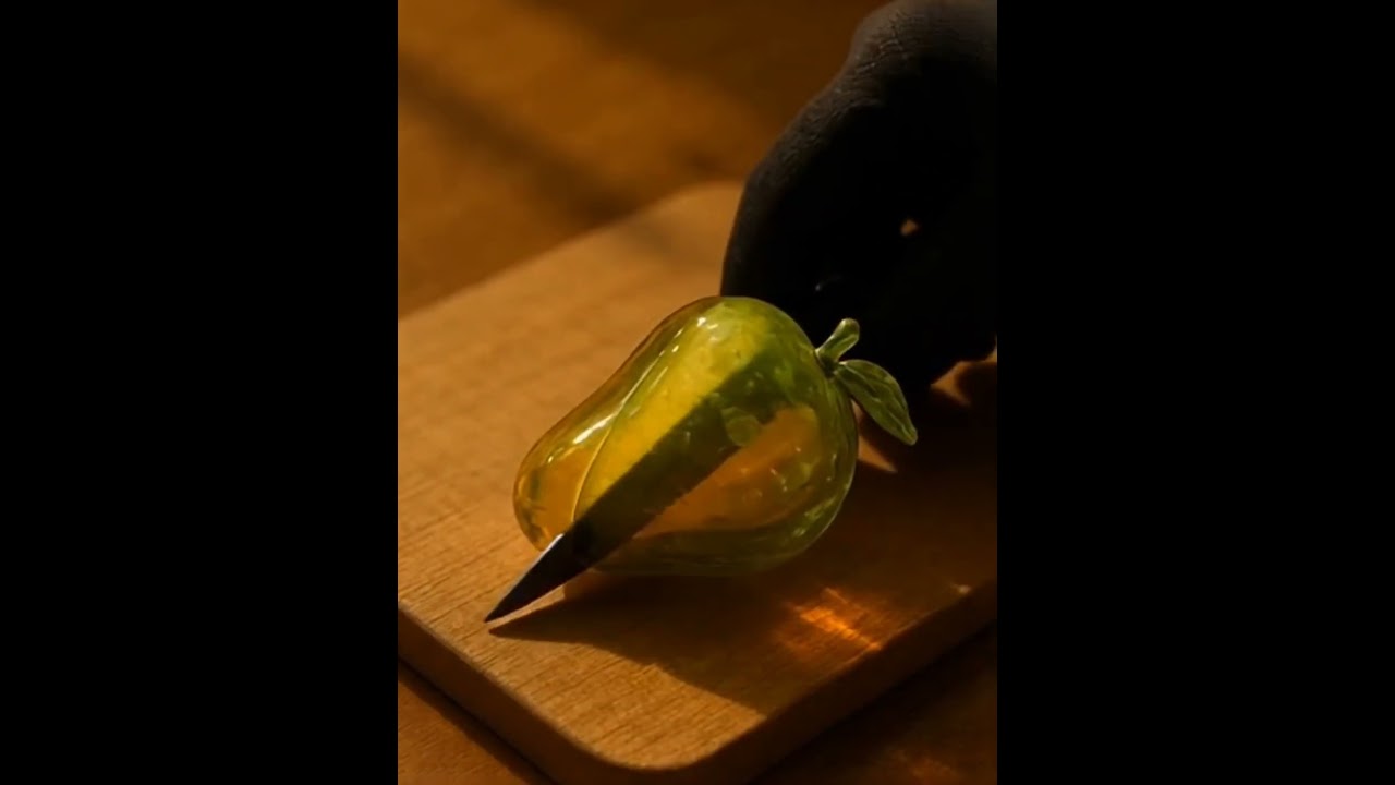 Deep Relaxation ASMR – Cutting a Shiny Crystal Pear ✨🔪 