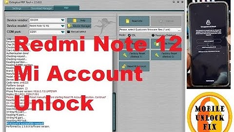 Redmi Note 12 Mi Account Unlock By Octoplus FRP Tool