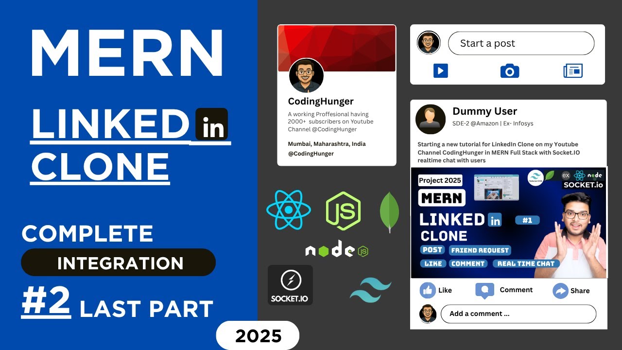 MERN LinkedIn Clone Full Stack Part 2 | Real Time Chat, Notifications ...