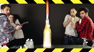 EXPÉRIENCE DANGEREUSE ! ÉNORME FLAMME DANS UNE BOUTEILLE !