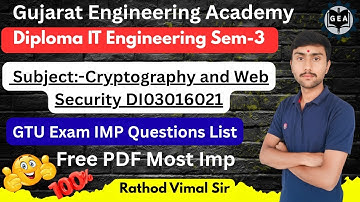 Cryptography & Web Security IMP Questions 25🔥|Diploma IT Sem-3💯| GTU Exam Most IMP List📘✨#gtuimp2025