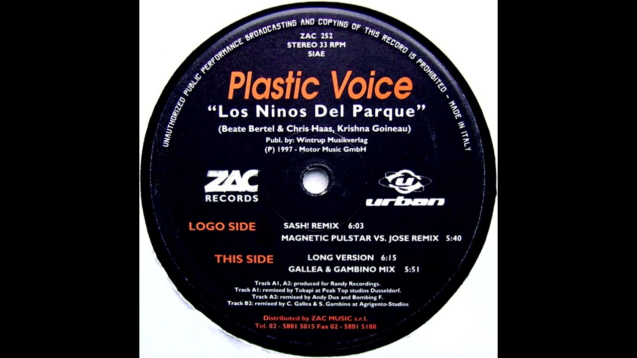 Plastic Voice Los Ninos Del Parque (Long Version) YouTube