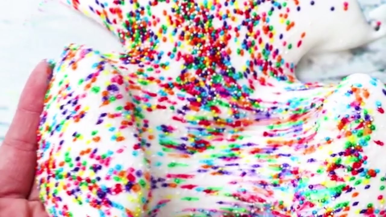 How to make slime without borax - Rainbow Explosion Slime, Sprinkles in ...