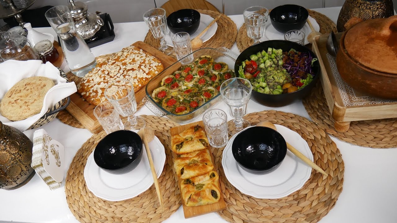 افكار لتحضير وجبة الفطور 🌙مسمنة التمر/ شوربة الشعير/سلطة متنوعة /كرتان القوق وجلبانة