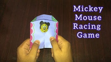 How to Make Paper Racing Game | Paper Mickey Mouse Car Racing | Vehicle Origami | DIY Paper Game