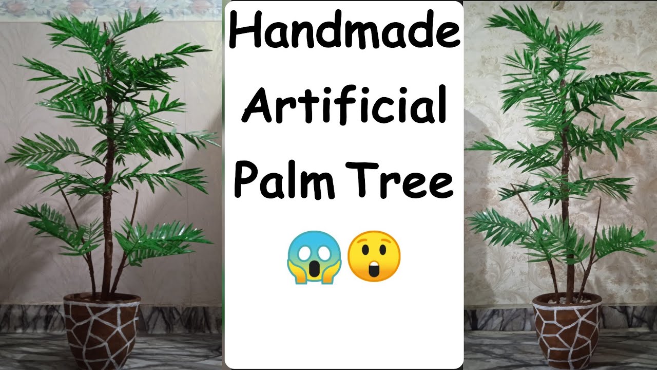 Artificial Handmade Palm Tree 🌴🌲 DIY Palm tree plant | fake plant | green leaf @thecraftingworld-pk