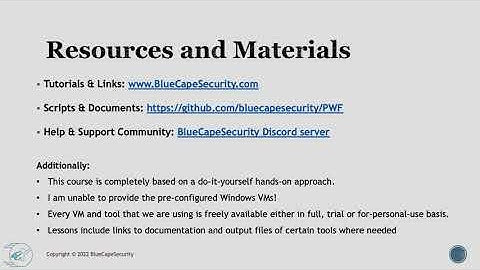 Practical Windows Forensics (PWF) - Resources