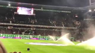 Werder Bremen overcrowded stadium at halftime