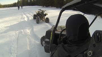 AWESOME SNOW RZR RALLY (got stuck & lost)