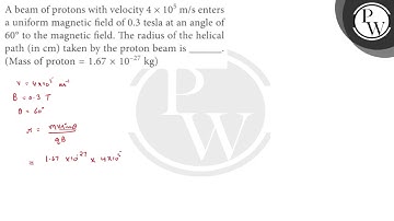 A beam of protons with velocity \( 4 \times 10^{5} \mathrm{~m} / \m...