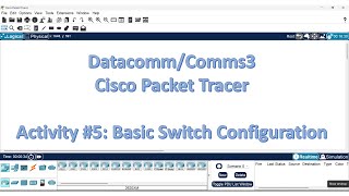 Celebrity DATACOMM/COMM3/NETLAB/COMNET Lab Activity Using Cisco Pkt | Activity #5: Basic Switch Configuration Profile