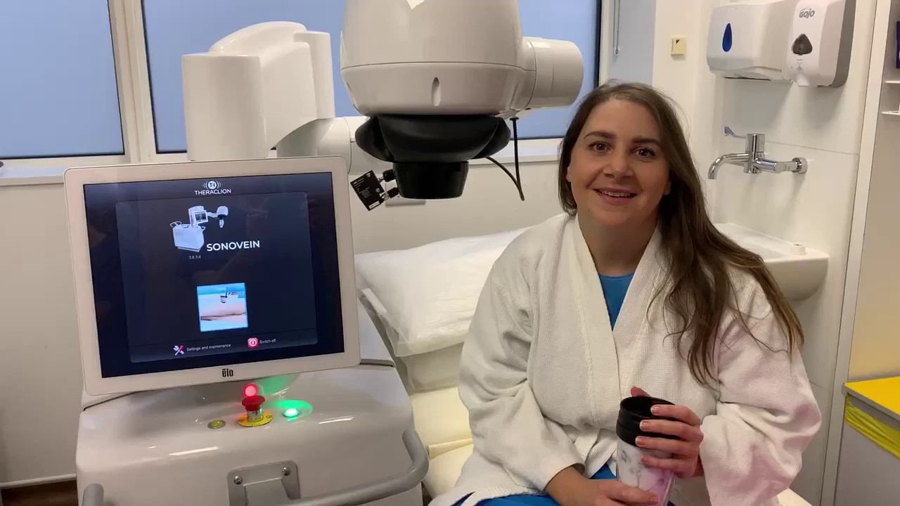 10 mins after Ecotherapy Sonovein Treatment of Varicose Veins at The Whiteley Clinic